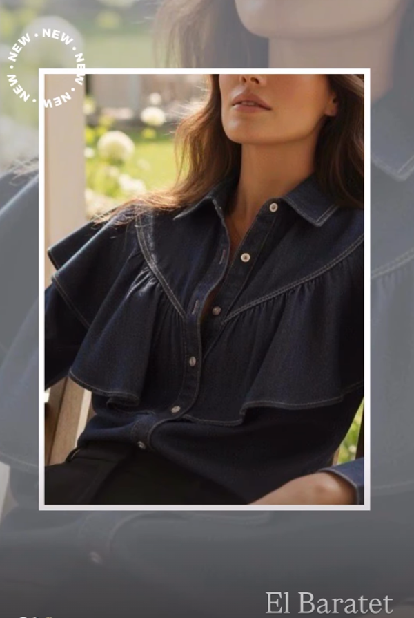 Camisa oscura Tejana Volante
