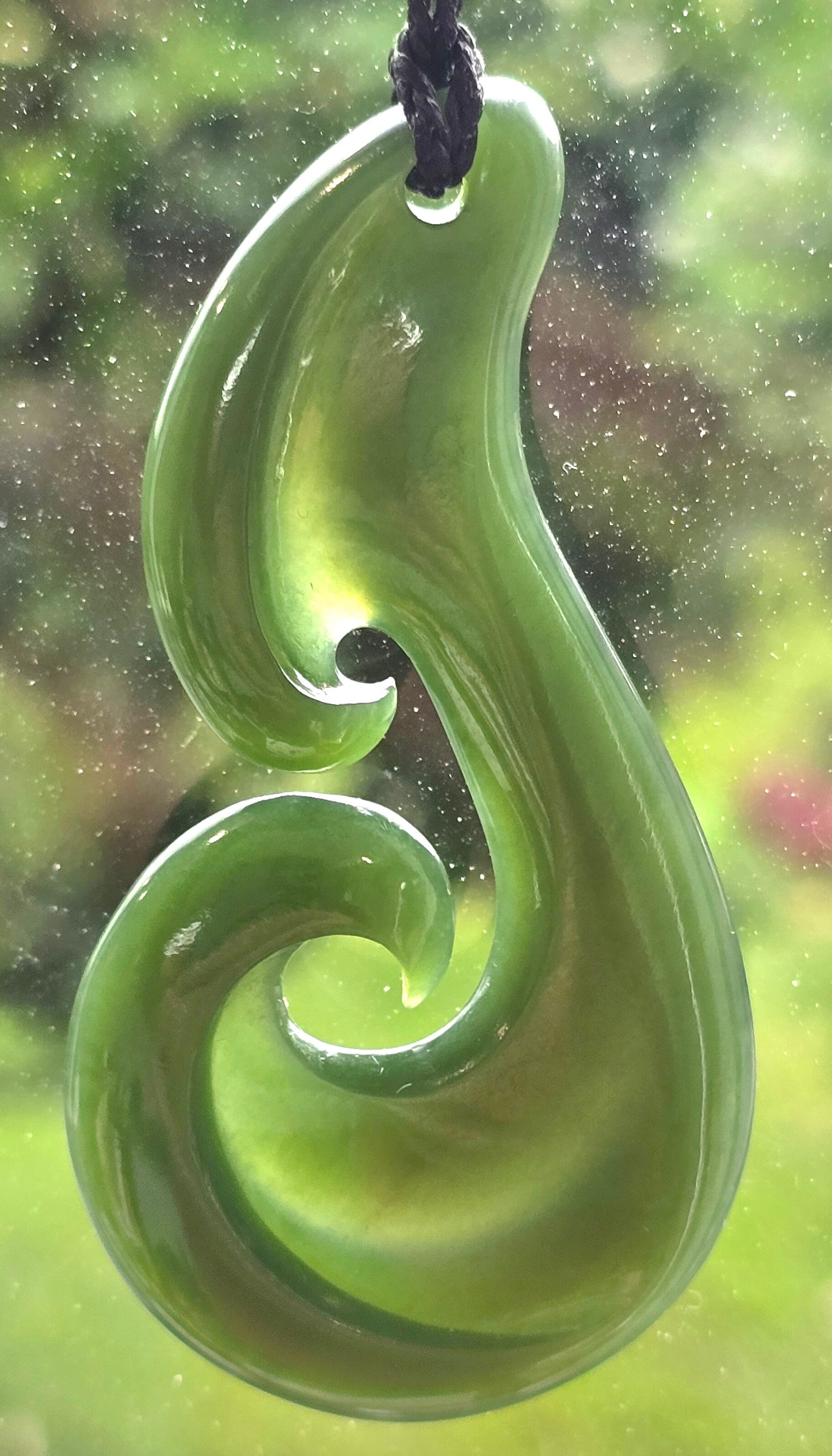 Freeform Greenstone Koru