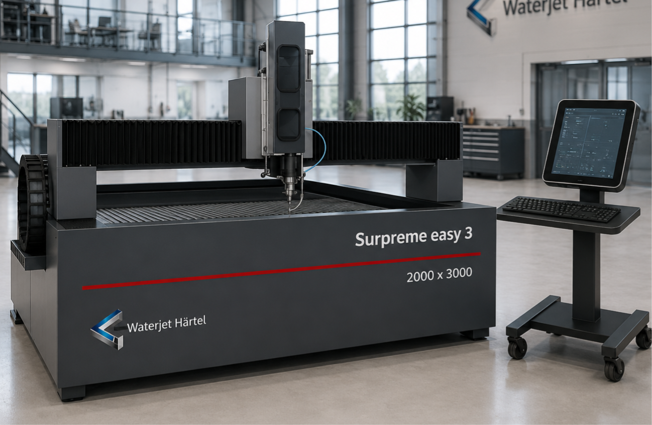 Surpreme easy 3, Wasserstrahlschneidanlage, 1020, 1000x2000 mm,  Schneidtisch von 1000 x 2000 mm, Waterjet Härtel, 3 Achsen