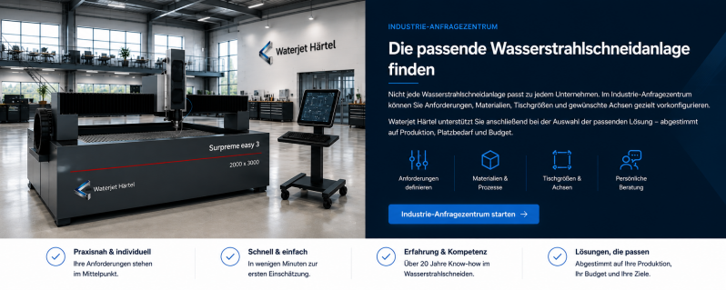 Gemeinsam mit Waterjet Härtel die passende Wasserstrahlschneidanlage finden