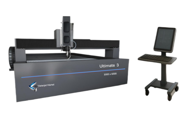 Die Ultimate 3 Wasserstrahlschneidanlage mit einem großzügigen Schneidtisch von 3000 x 6000 mm ist die ideale Lösung für Unternehmen,