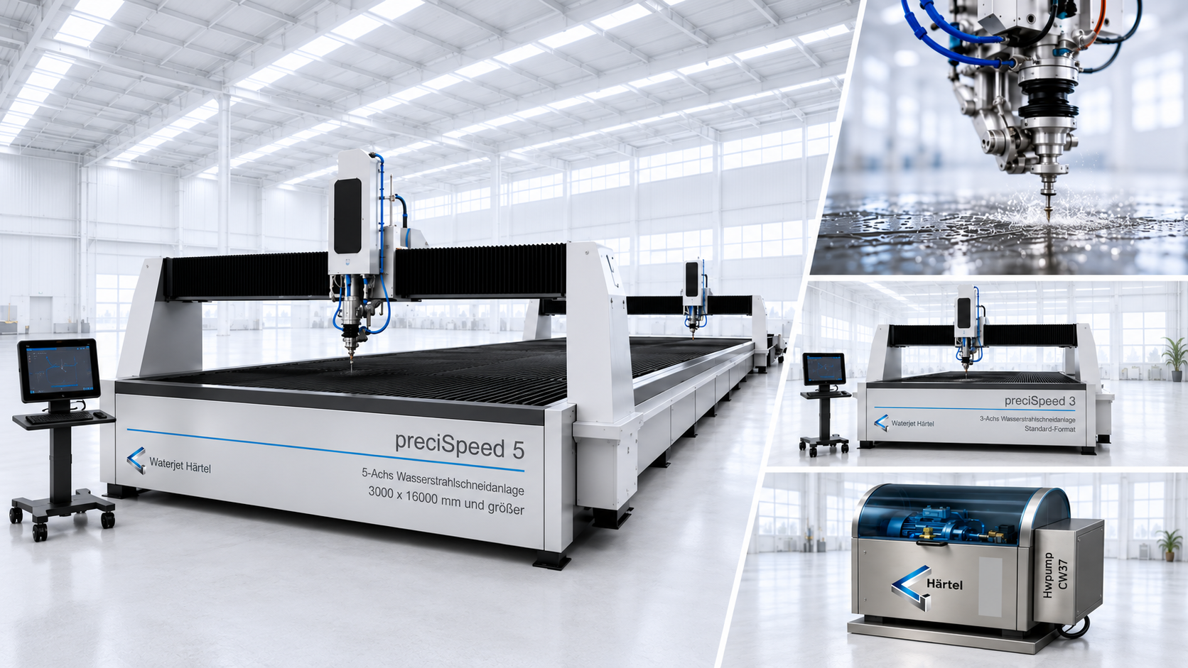 Waterjet Härtel - Wasserstrahlschneidanlagen mit Zero-Twist-Präzision und eigener Hochdruckpumpe für KMU und Industrie