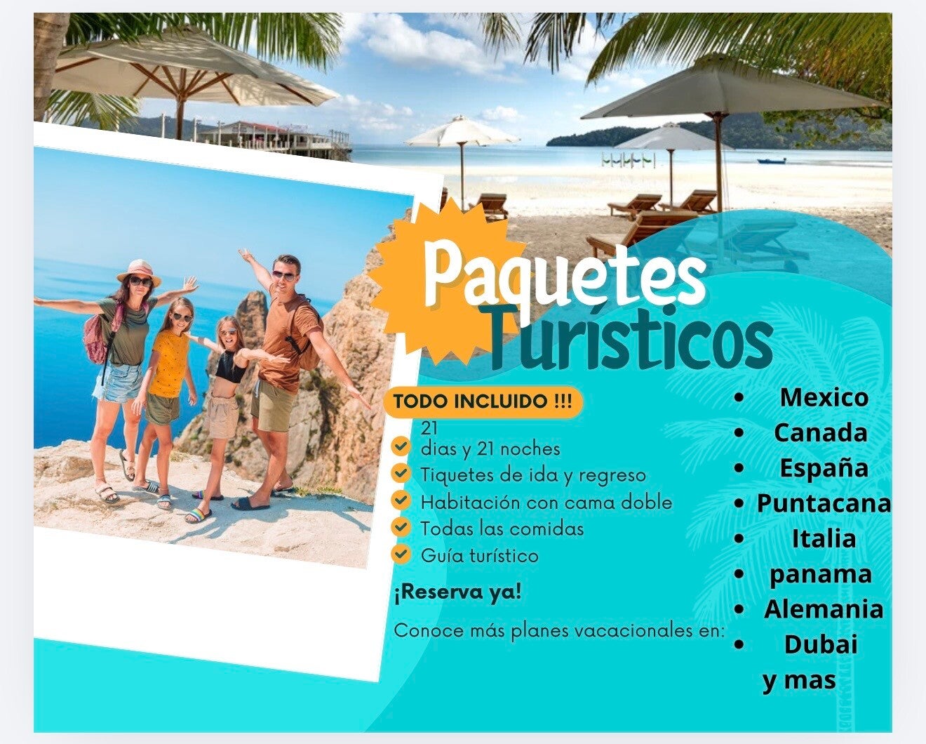 Paquetes turísticos diferentes destinos