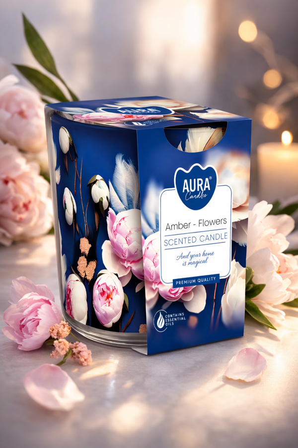 Geurkaars Amber -Flowers