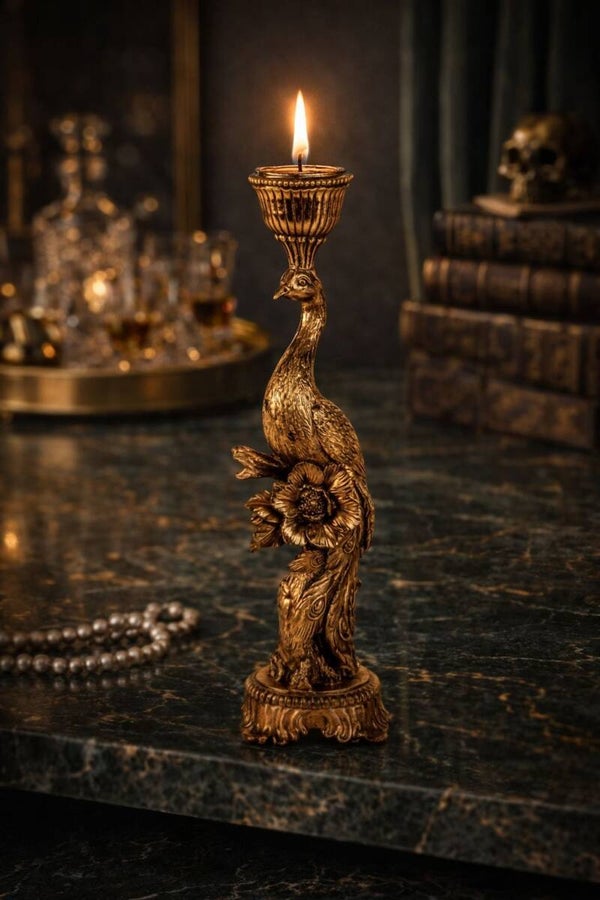 Kandelaar Pauw gold