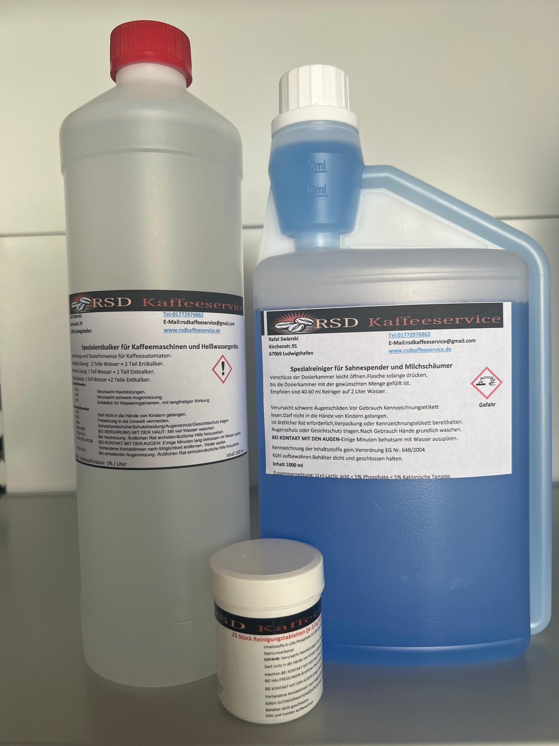 Pflegeset für Kaffeevollautomaten.