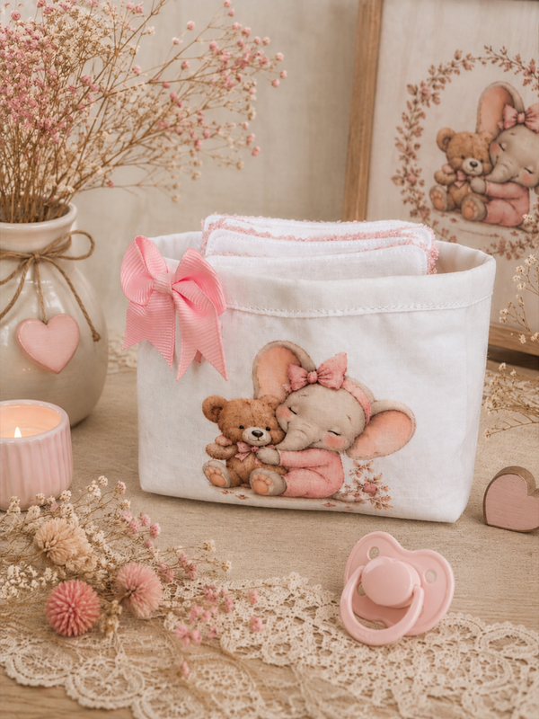 Panière et lingettes éléphant modèle 1