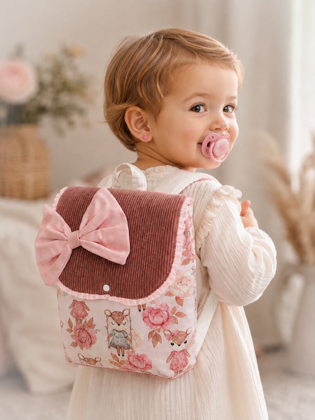 Sac à dos crèche ou maternelle FILLE biche modèle 2