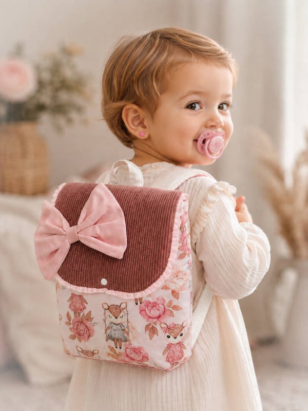 Sac à dos crèche ou maternelle FILLE biche modèle 2
