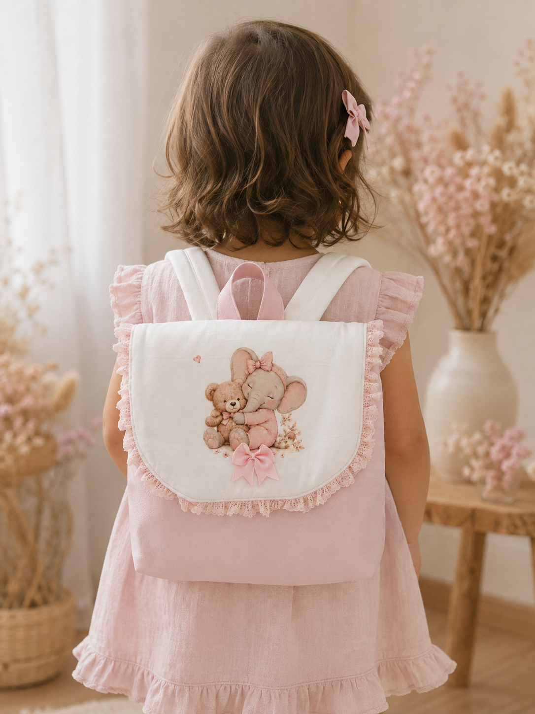 Sac à dos crèche ou maternelle FILLE éléphant modèle 2