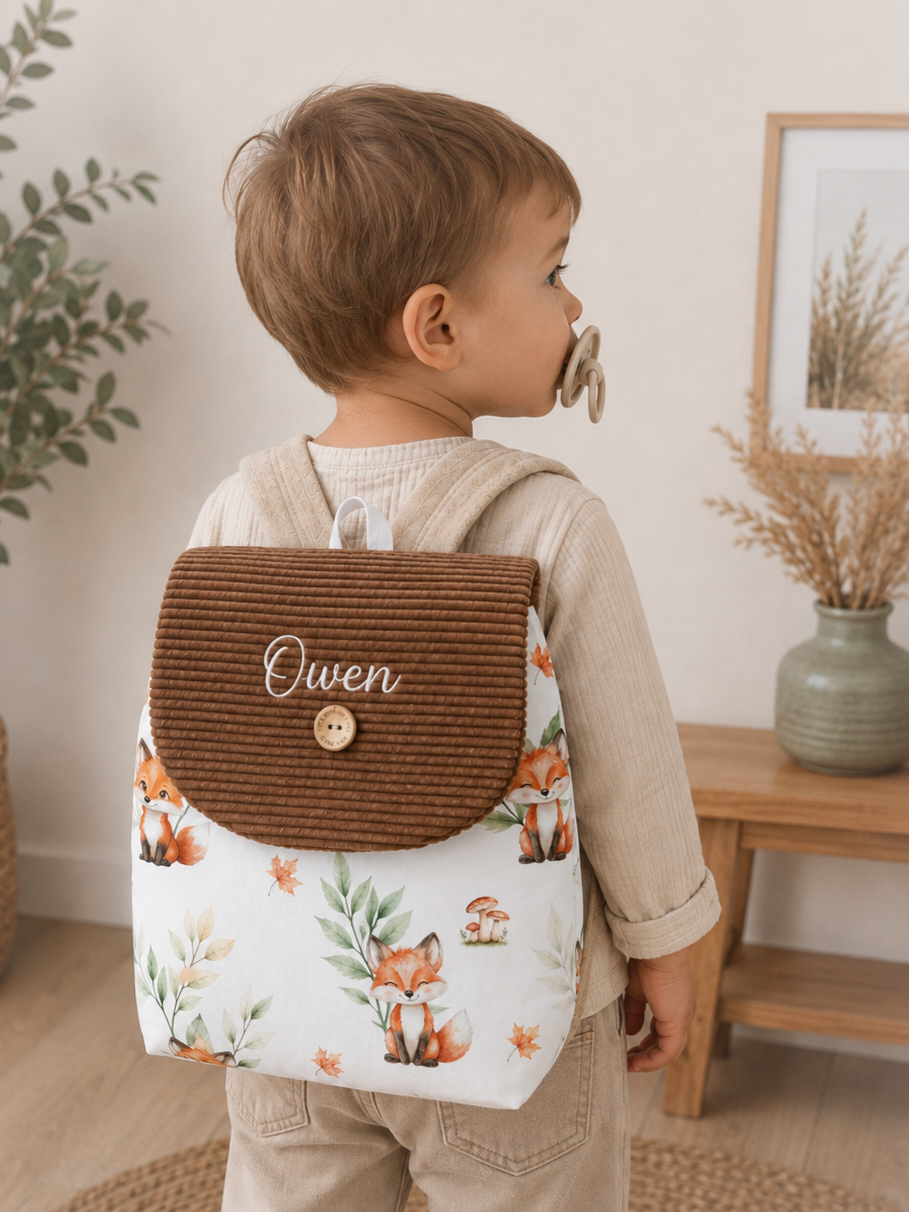 Sac à dos crèche ou maternelle GARCON renard modèle 1