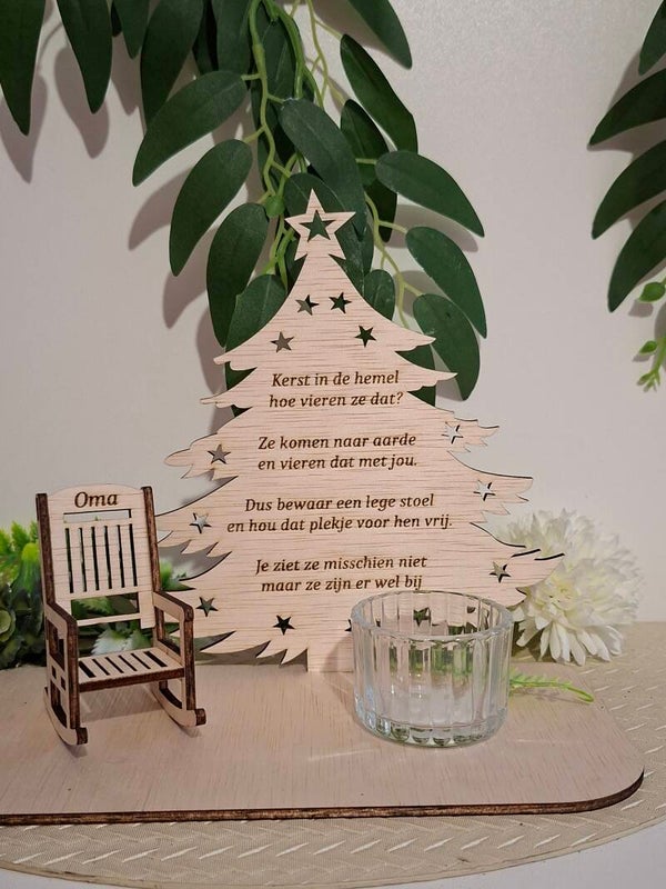 Houten herdenkings-kerstboom