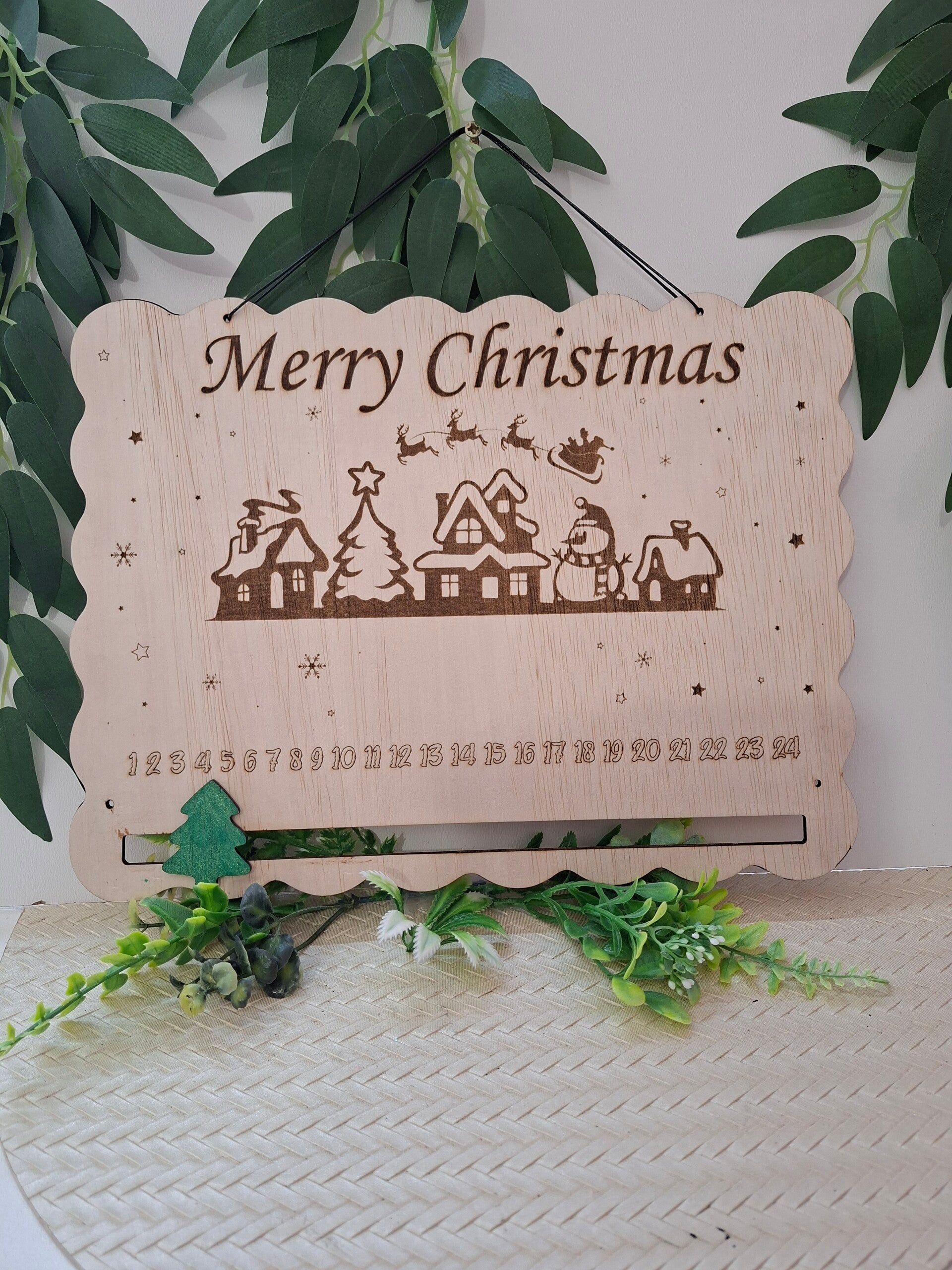 🎄 Houten aftelkalender voor Kerst – stijlvol én gezellig aftellen 🎄