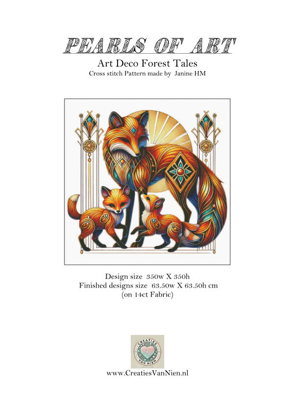 Borduurpatroon Art Deco Forest Tales