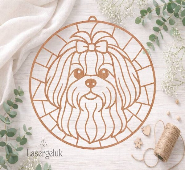 Houten DIY Suncatcher – Maltezer | Glas-in-Lood Decoratie- 0049