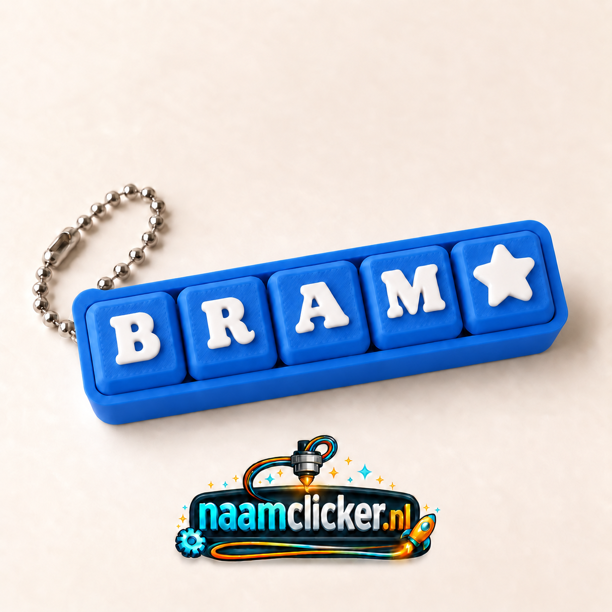 Naamclicker Marine blauw