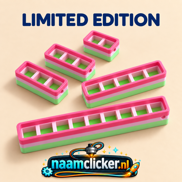 Naamclicker limited edition (felroze,lichtroze, appelgroen)