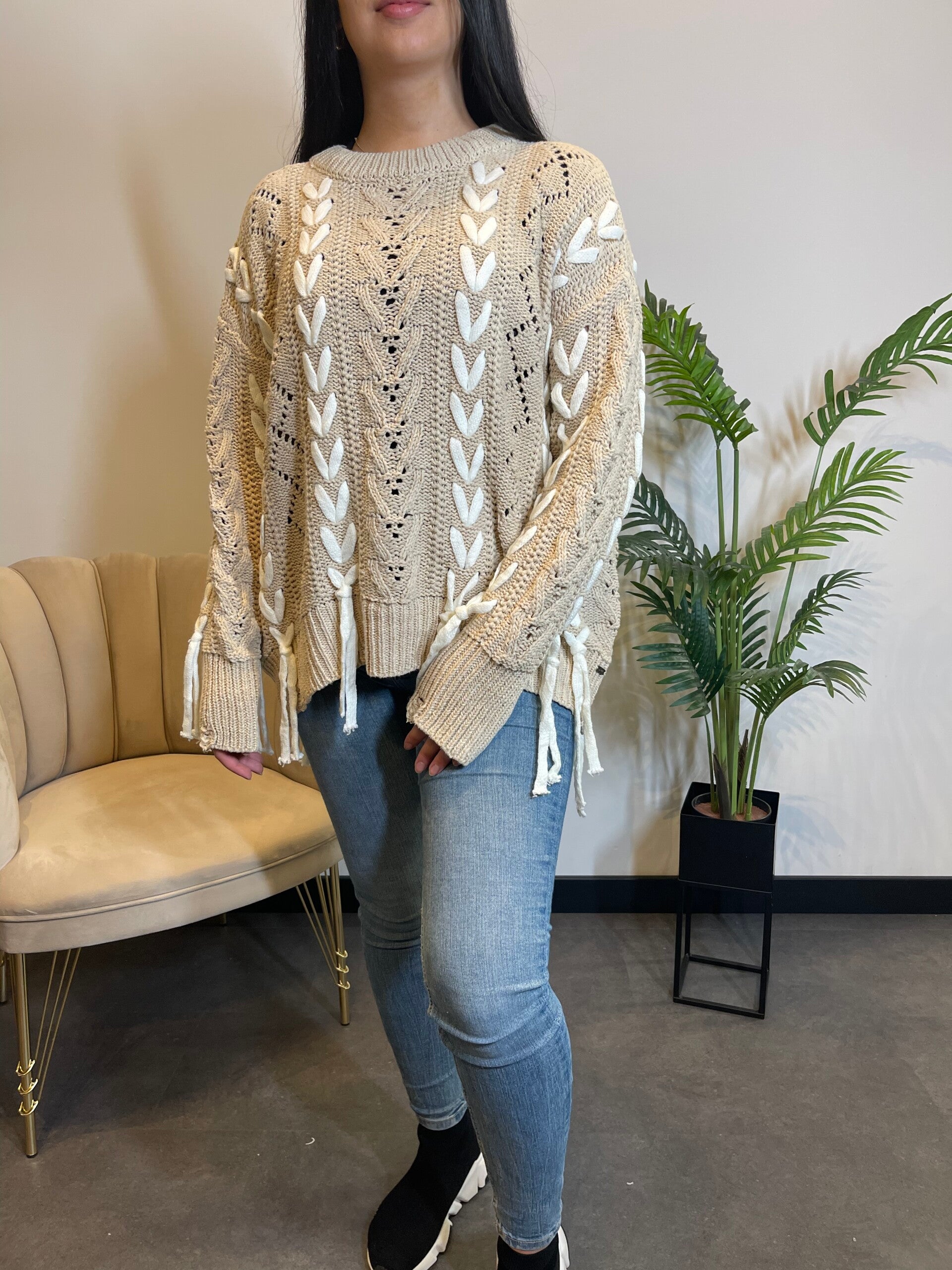 ZARAH SWEATER FULLY BEIGE