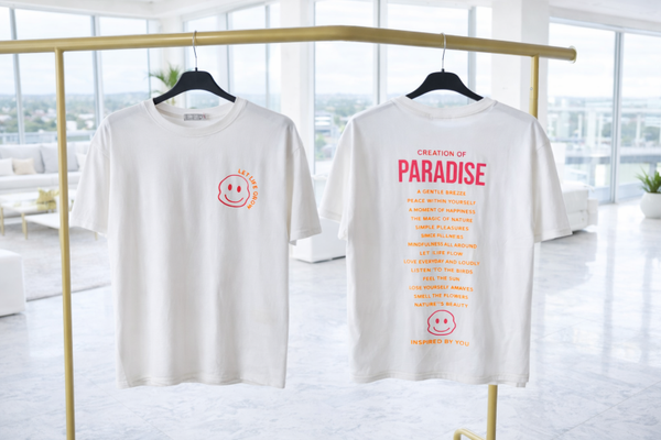 Paradise t shirt wit tekst