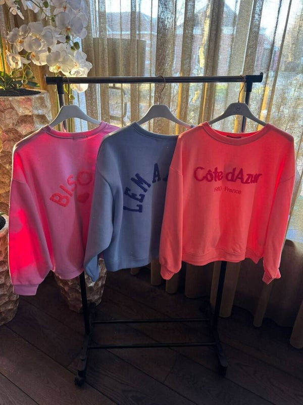 Sweater met Teddy opdruk 3 verschillende opdruk en kleuren