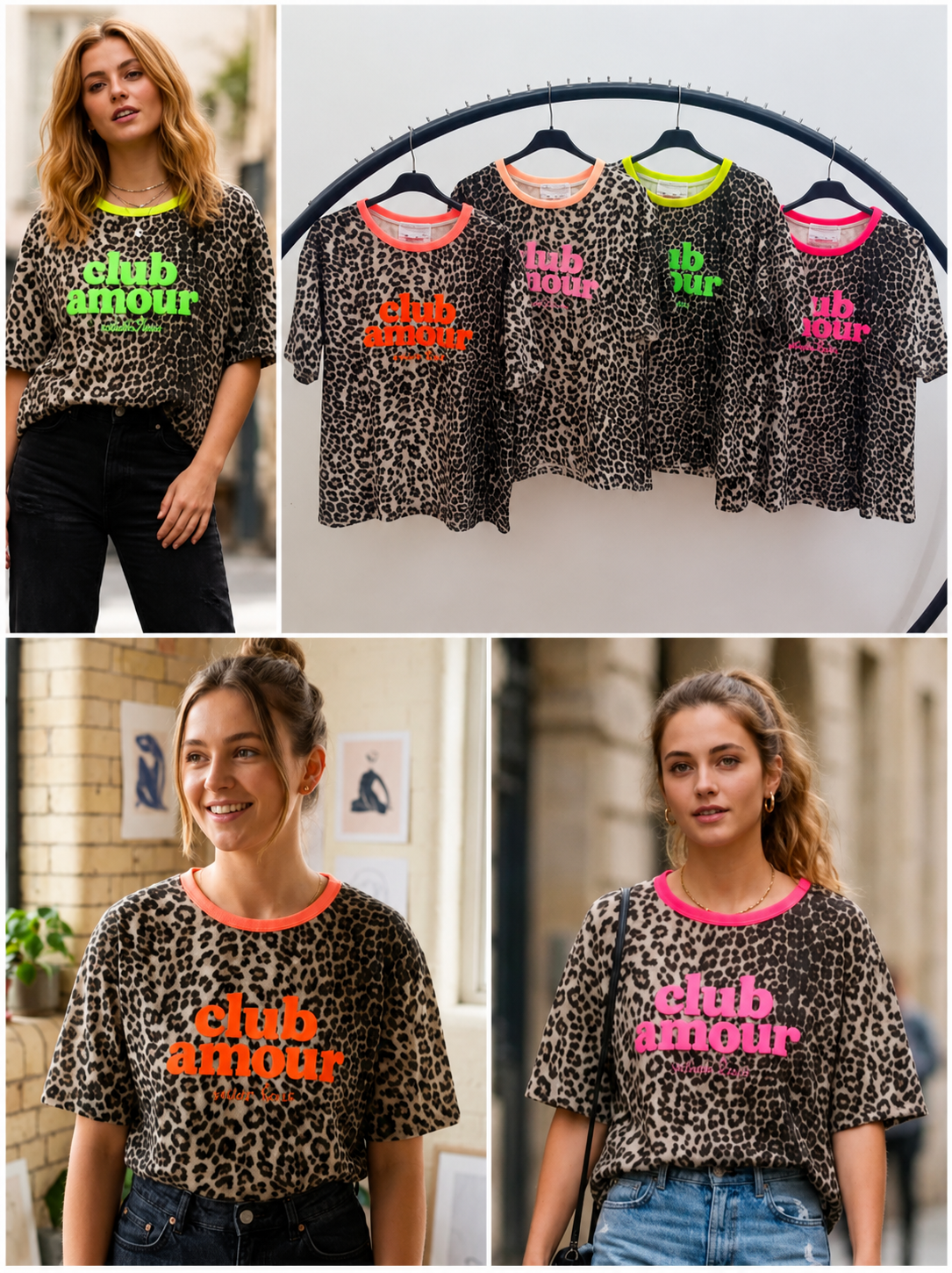T shirt club amour panter 3 kleuren verkrijgbaar