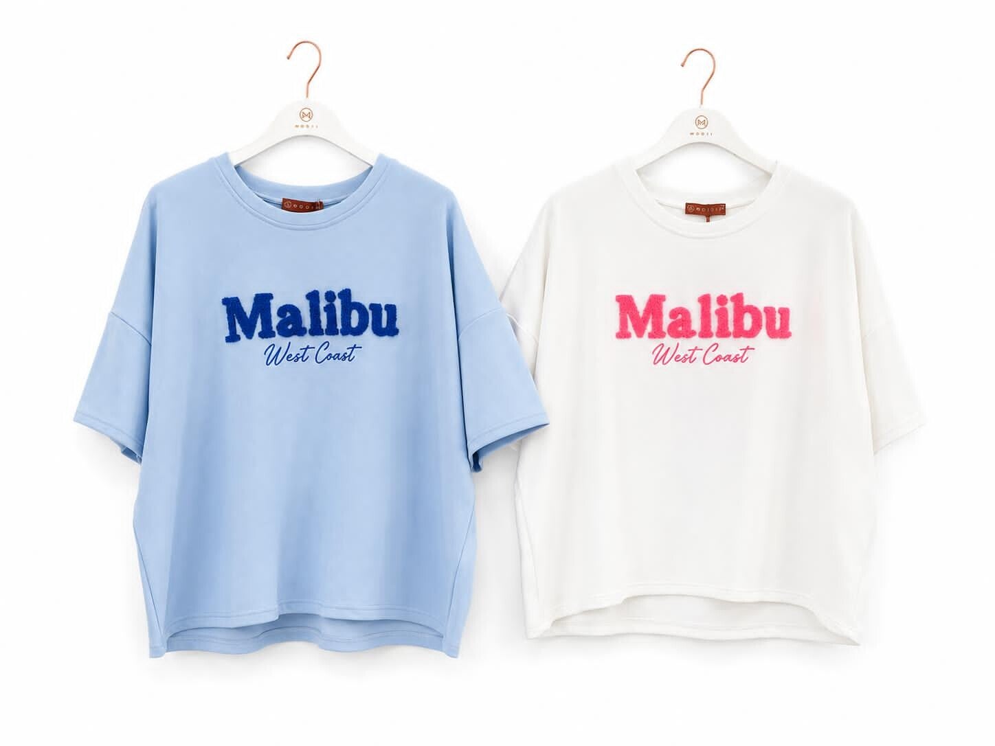 T shirt Malibu teddy opdruk 2 kleuren verkrijgbaar