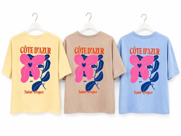 T shirt cote d zure + gratis sleutel hanger 3 kleuren verkrijgbaar