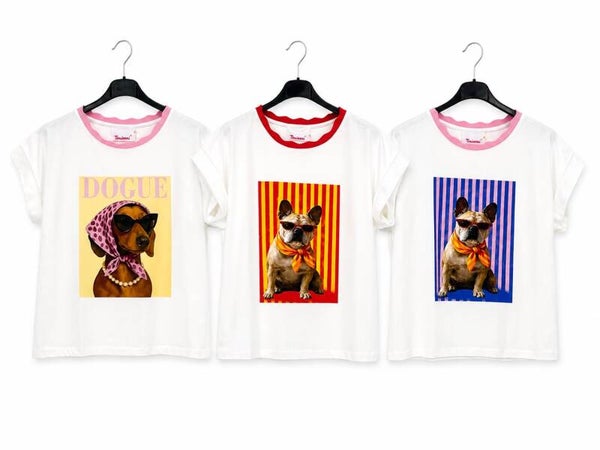 T shirt doggy 3 kleuren verkrijgbaar
