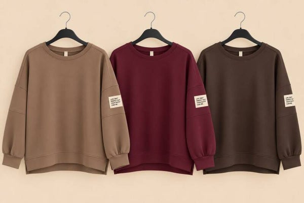 Sweater label 3 kleuren verkrijgbaar