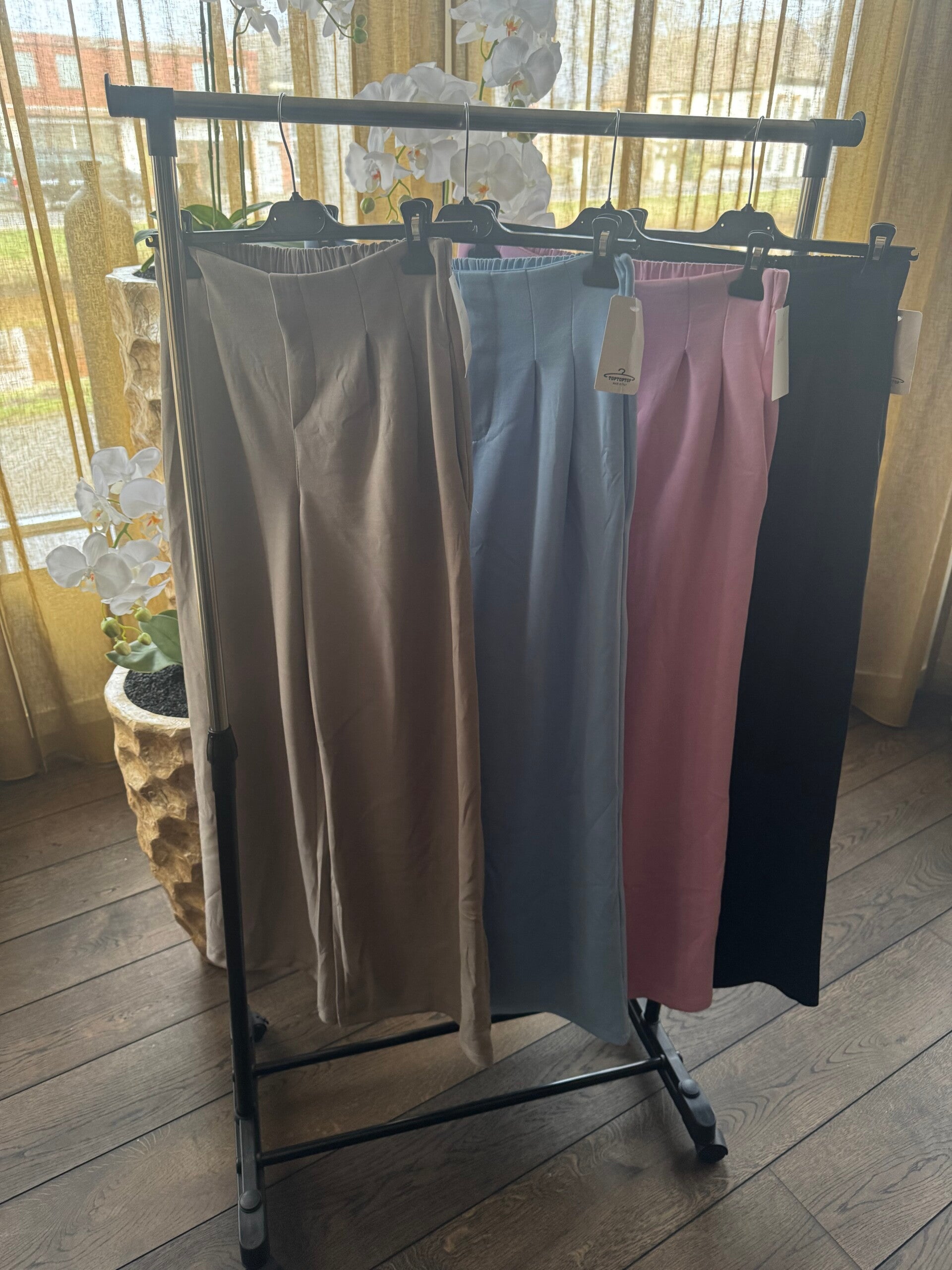 Pantalon jogger wideleg 4 kleuren verkrijgbaar