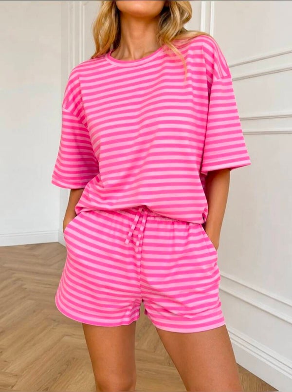 Zomer set 2-delig stripe 6 kleuren verkrijgbaar