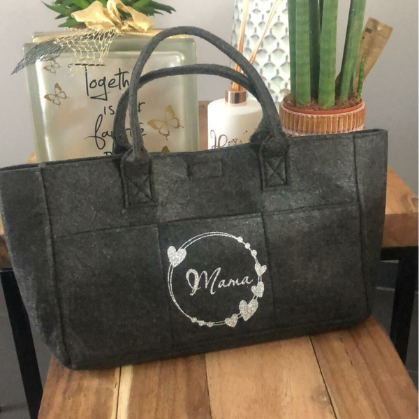 Luxe vilten tas antraciet