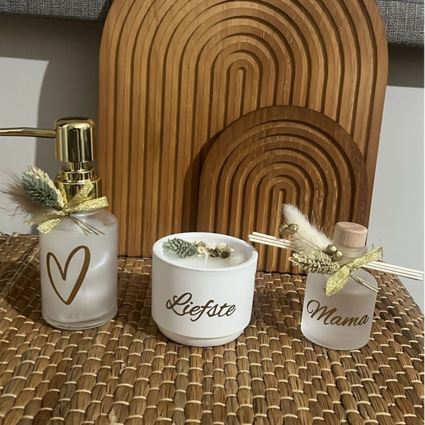 Kaars wit met/zonder droogbloemen