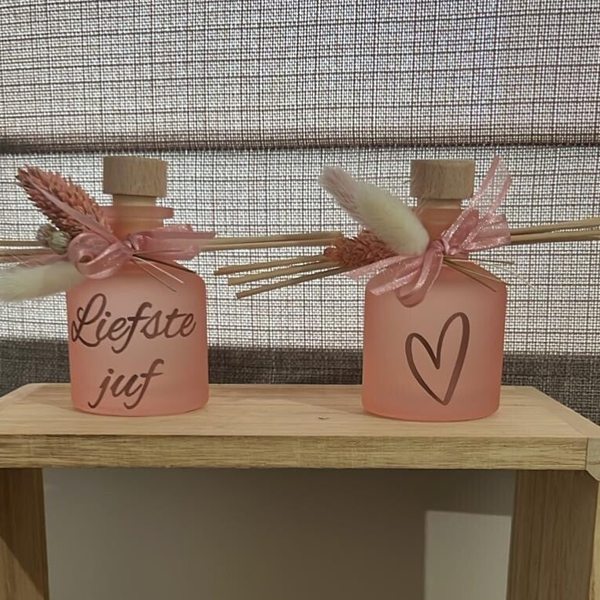 (Geur)flesje/vaasje mat rose 50 ml