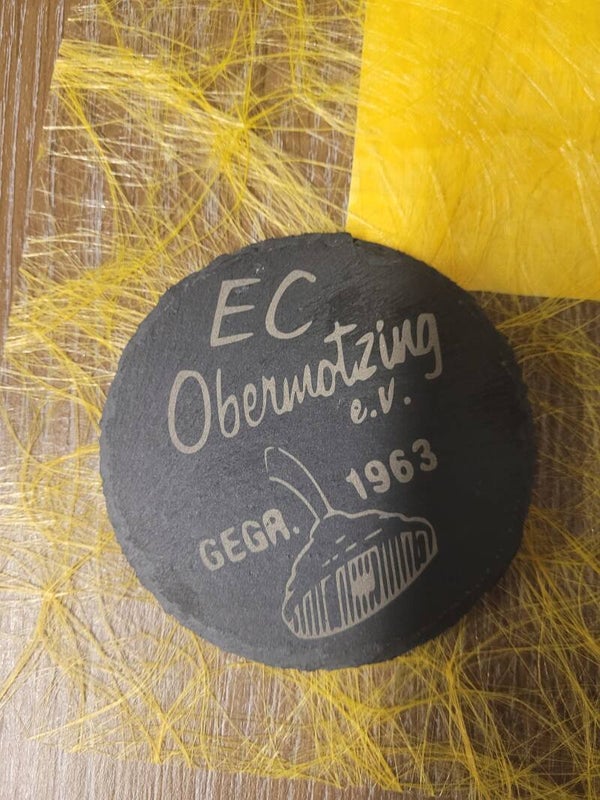 Glasuntersetzer aus Natur Schiefer 10 cm mit Gravur