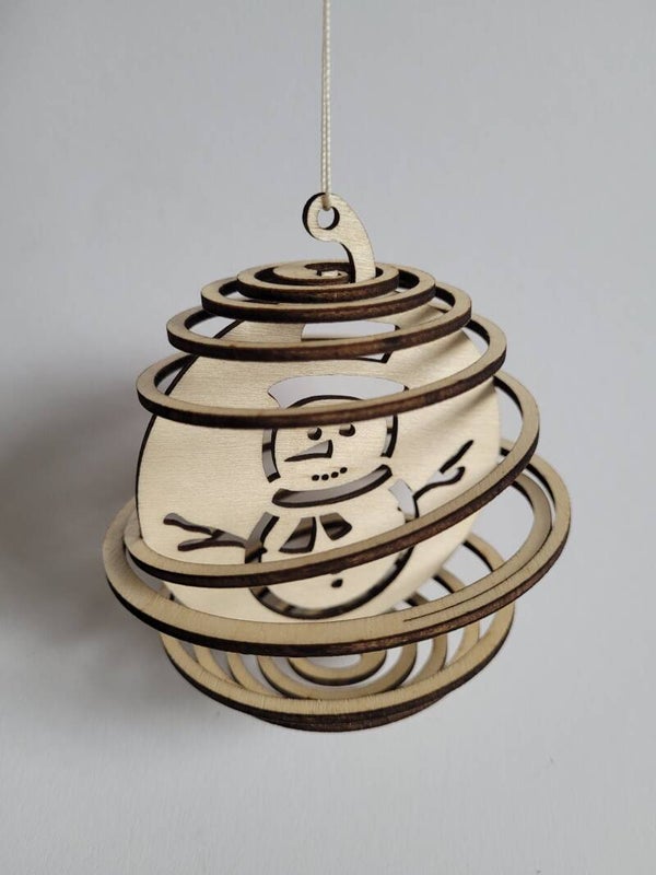 Baumkugeln Spirale Holz Christbaum Deko Schmuck Weihnachtsbaum