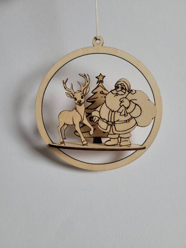 Christbaumschmuck ,Christbaumkugel Holz Laser Cut