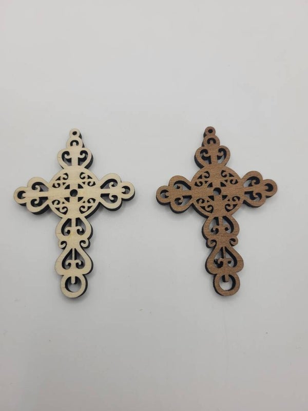 Auto Rückspiegelanhänger Kreuz/Glücksbringer aus Holz Spiegel Deko