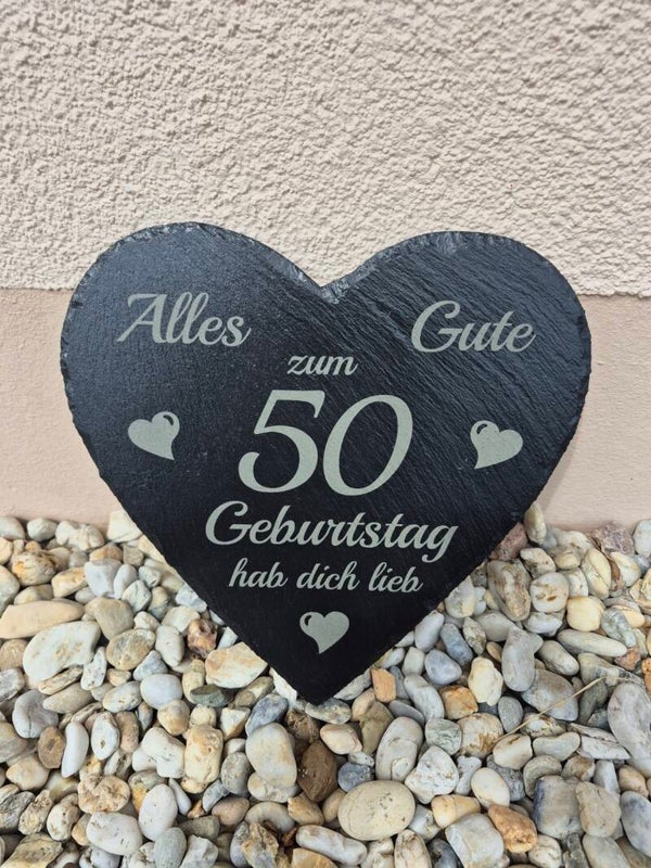 Schieferherzen mit Gravur - schönes Dekogeschenk...