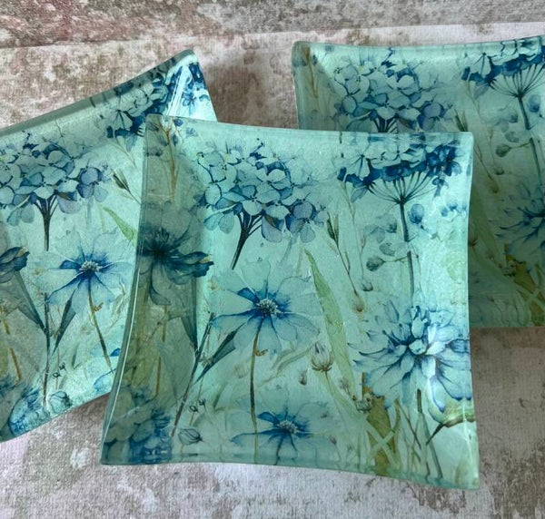 Decopage - glaswerk - Hortensia