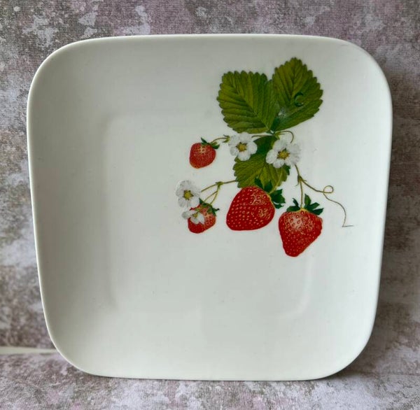 Decopage - aardewerk - 4kant - Aardbeien