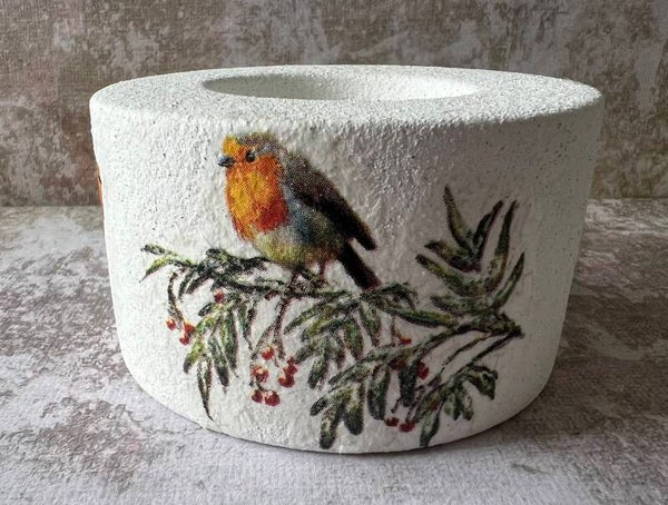 Decopage - glaswerk - kerst - kaarshouder