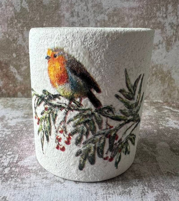 Decopage - glaswerk - kerst - kaarshouder