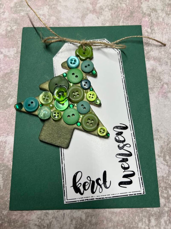 Feestdagen - kerst - labelkaartje met verrassing - groen