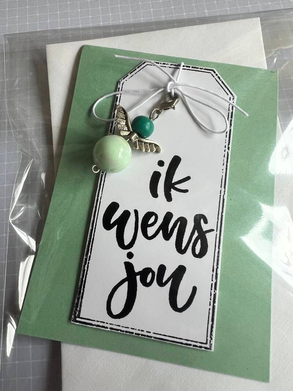 Condoleance - Wensengeltje - licht groen