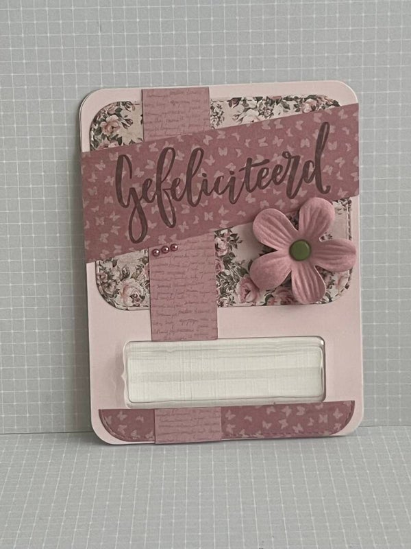 Geldgevers - gefeliciteerd oud roze