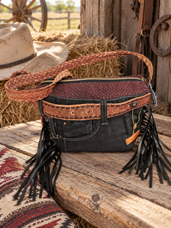 Copper Rose Fringe Bag