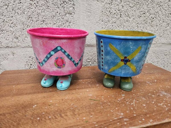 workshop 23 ; Vrolijke bloempotjes op Voetjes
