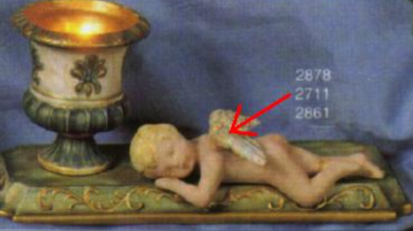 keramiekbeeld   buikligengel Afm : 13 cm lang