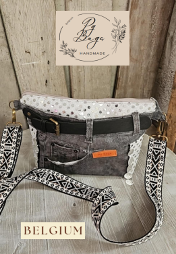 Silver Spark Denim Crossbody